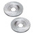 Front Drilled Slotted Brake Rotors Silver and Ceramic Pads Kit Driver and Passenger Side - Part # BRKPKG004188