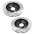 Front and Rear Drilled Slotted Brake Rotors Black Set of 4 - Part # PR65099PR65135