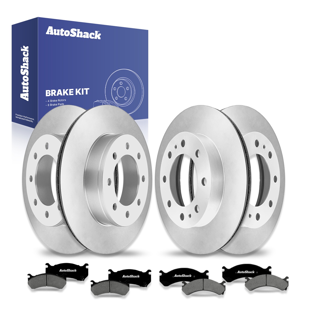 Front and Rear Brake Rotors and Performance Ceramic Pads Kit
