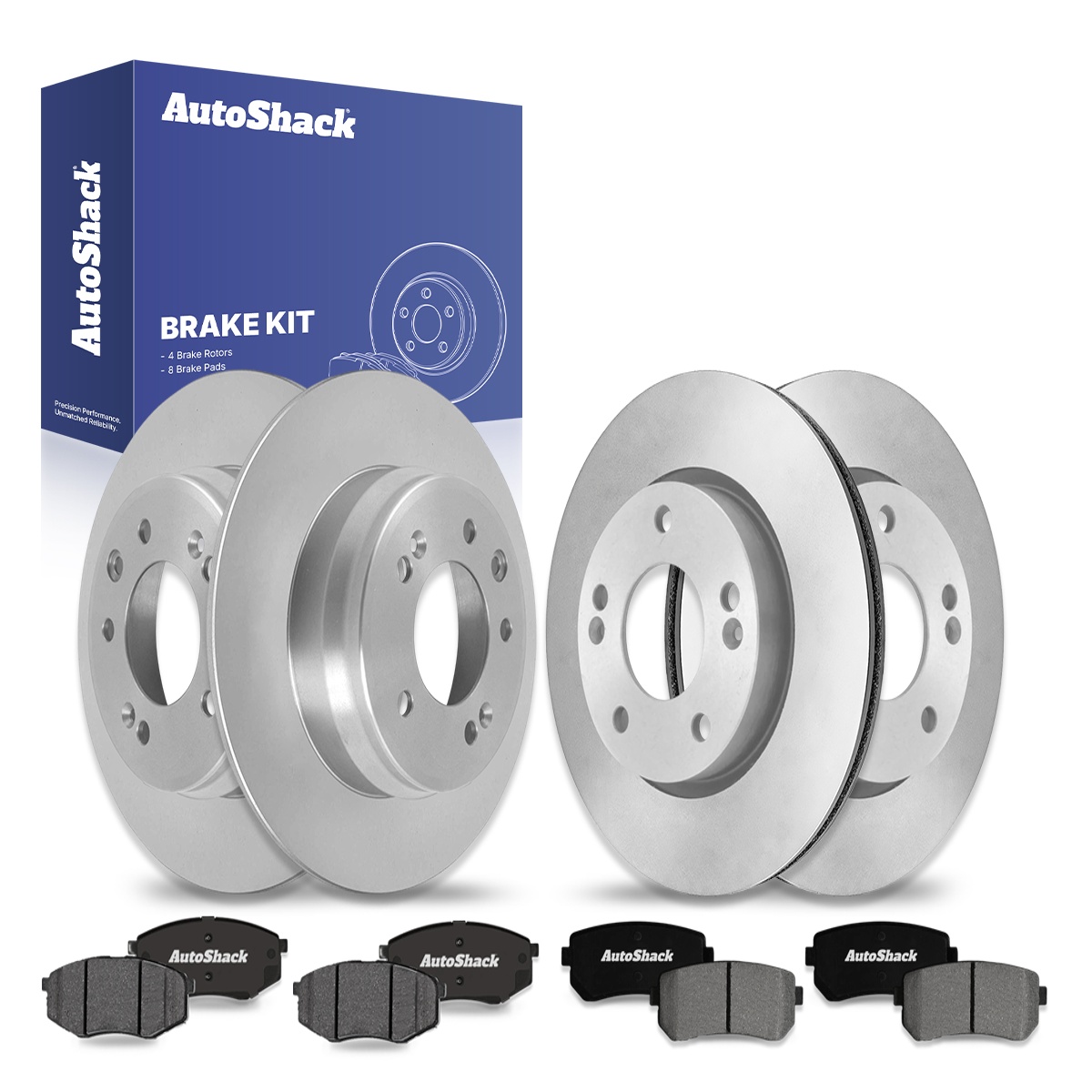 Detroit Axle - 8pc 305mm Front And 302mm Rear Disc Brake Rotors Ceramic Brakes Pads For Hyundai Tucson Kia Sportage
