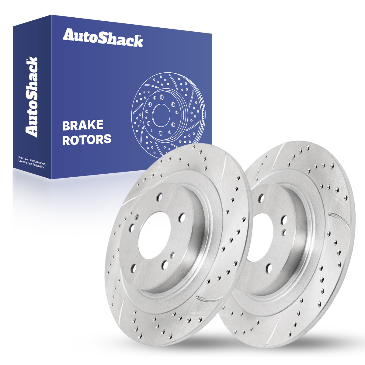 PR1081058DSZPR - Rear Drilled Slotted Brake Rotors Silver Driver