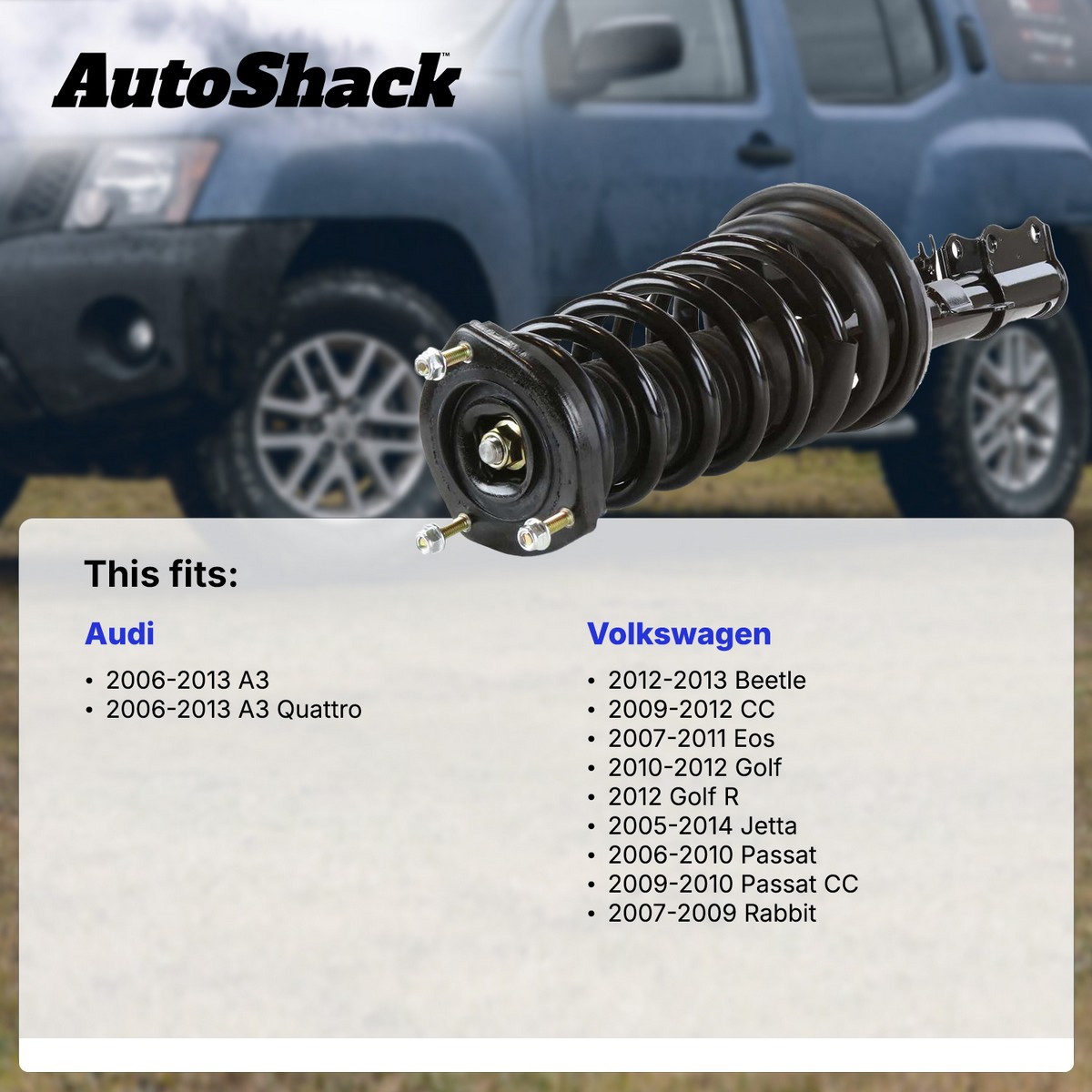 Front Complete Strut and Coil Spring Driver or Passenger