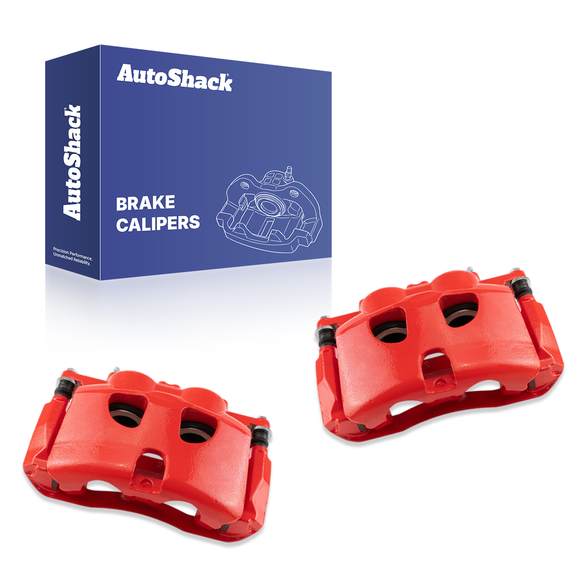 BCR3254PR - Front New Brake Calipers Red with Bracket Set of 2
