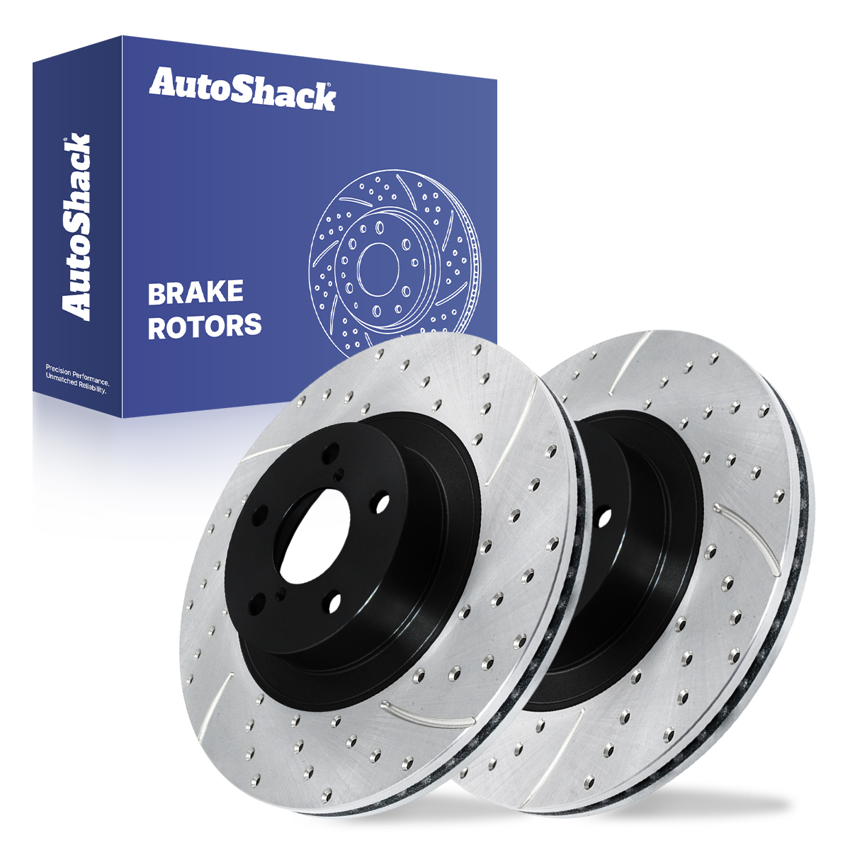 Front Drilled Slotted Brake Rotors Black Set of 2 Driver and Front Drilled Slotted Brake Rotors Black Set of 2 Driver and