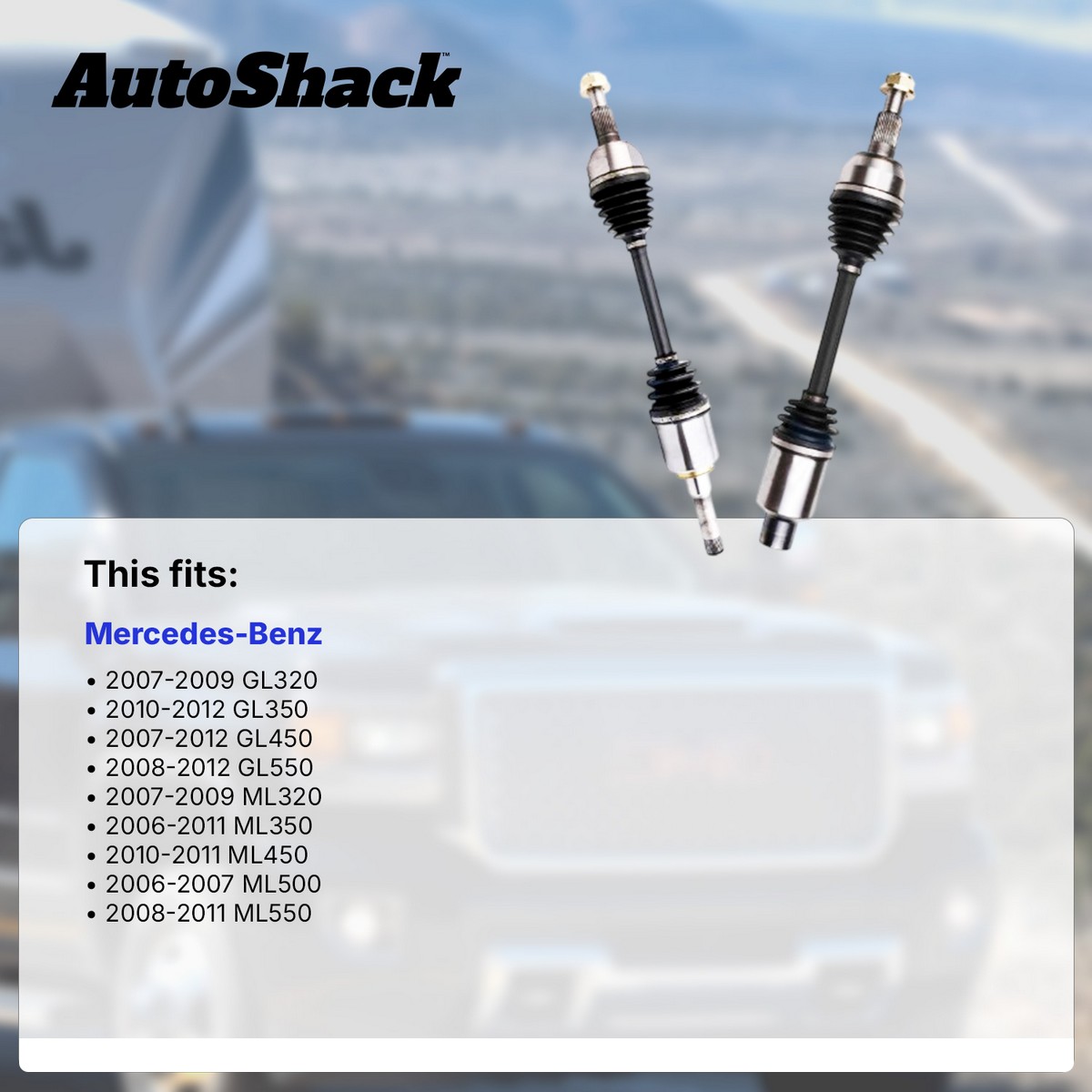 Front Driver Side New CV Axle Shaft Assembly Neoprene Boots